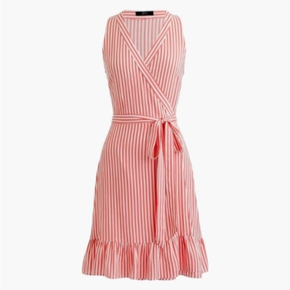J.Crew Coral Striped Beach Wrap Dress – Size XS